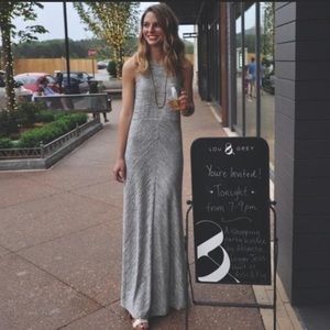 Lou & Grey Space Dye Gray Heather Maxi Dress